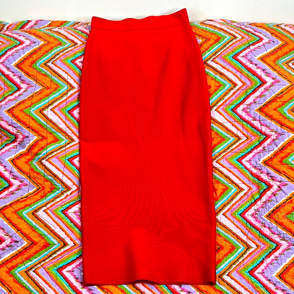 Red pencil skirt